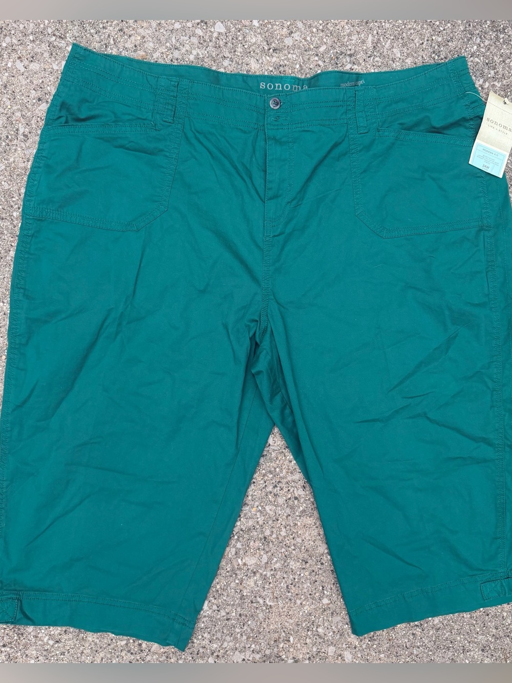 Sonoma Life + Style Women’s Modern Fit Capri Pants Size 24W Plus Size Teal Green